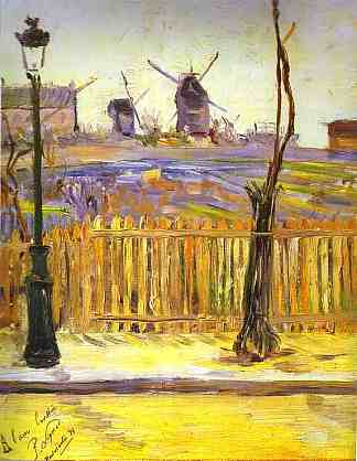 考兰库尔街。蒙马特米尔斯 Rue Caulaincourt. Mills on Montmarte (1884)，保罗·西涅克