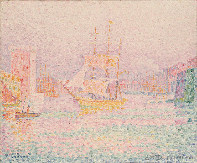 马赛海港 The Harbour at Marseilles (1906)，保罗·西涅克