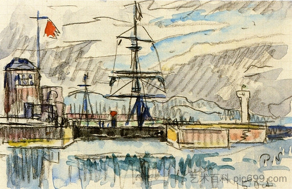 码头 The Jetty (c.1930)，保罗·西涅克