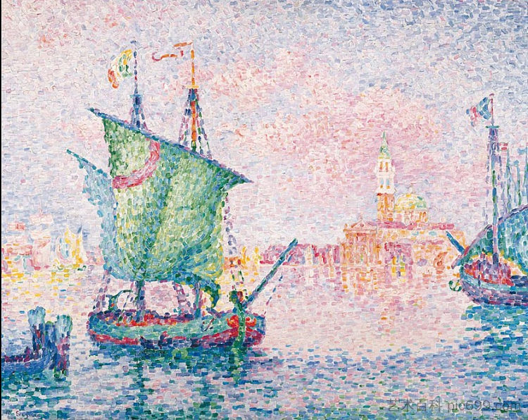 威尼斯，粉红云 Venice, The Pink Cloud (1909)，保罗·西涅克