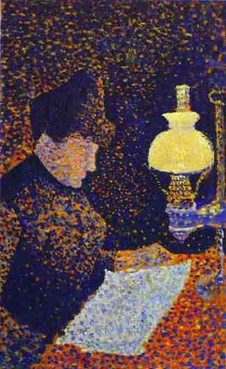 灯边的女人 Woman by a lamp (1890)，保罗·西涅克