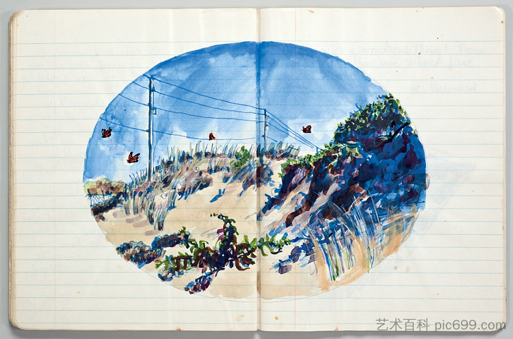 无题（笔友作文笔记本）（局部） Untitled (Penmate Composition notebook) (detail) (1976)，保罗·塞克