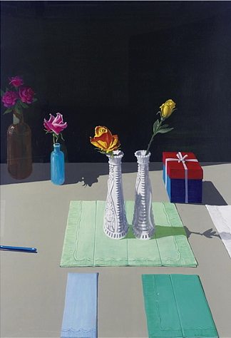 静物与餐巾纸和礼品盒 Still Life with Napkins and Gift Box (1981)，保罗·沃纳