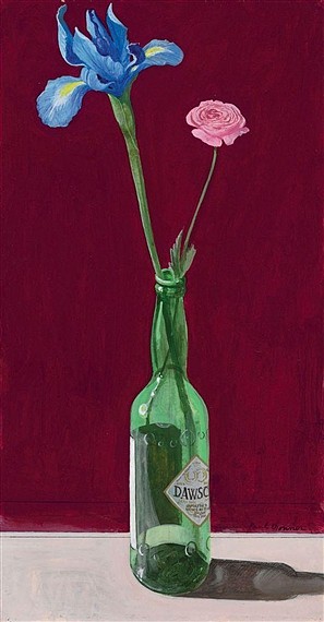 研究威士忌瓶中的鲜花静物 Study for Still Life with Flowers in a Whiskey Bottle (1981)，保罗·沃纳