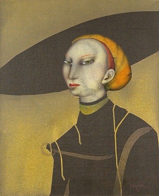 戴帽子的年轻女士（在卢卡斯·克拉纳赫之后） Young lady with hat (after Lucas Cranach) (1990)，保罗·伍德里西