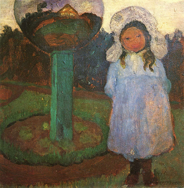 花园里的女孩与玻璃球（埃尔斯贝斯） Girls in the garden with glass ball (Elsbeth) (1901 - 1902)，保拉·莫德索恩·贝克尔