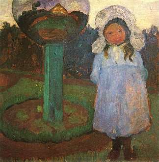 花园里的女孩与玻璃球（埃尔斯贝斯） Girls in the garden with glass ball (Elsbeth) (1901 – 1902)，保拉·莫德索恩·贝克尔