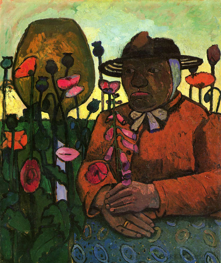 花园里贫民院的老妇人 Old Woman from the Poorhouse in the Garden (1906)，保拉·莫德索恩·贝克尔