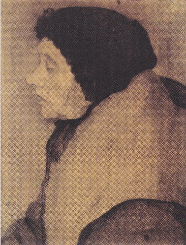左边戴着帽子的老妇人 Old woman with a bonnet in profile to the left (c.1899)，保拉·莫德索恩·贝克尔