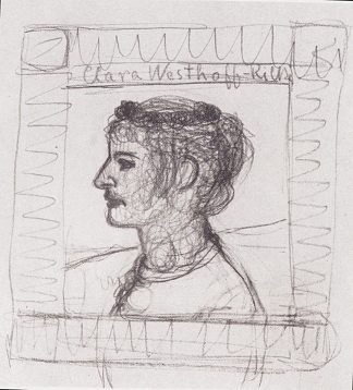 克拉拉·里尔克-韦斯特霍夫的肖像 Portrait of Clara Rilke-Westhoff (c.1902)，保拉·莫德索恩·贝克尔