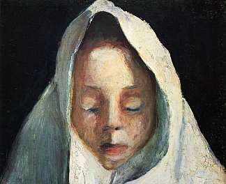 静物，用白布的孩子的头 Still life, child’s head with a white cloth (1908)，保拉·莫德索恩·贝克尔