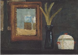 玻璃杯中的糖碗和风信子的静物 Still life with sugar bowl and hyacinth in a glass (c.1905)，保拉·莫德索恩·贝克尔