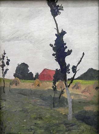 沃普斯韦德景观与红房子 Worpsweder Landscape with Red House (1900)，保拉·莫德索恩·贝克尔