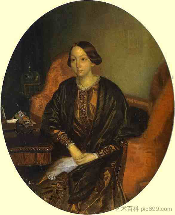 阿玛利亚·罗格朗的肖像 Portrait of Amalia Legrand (1846 - 1847)，帕威尔·费多托夫