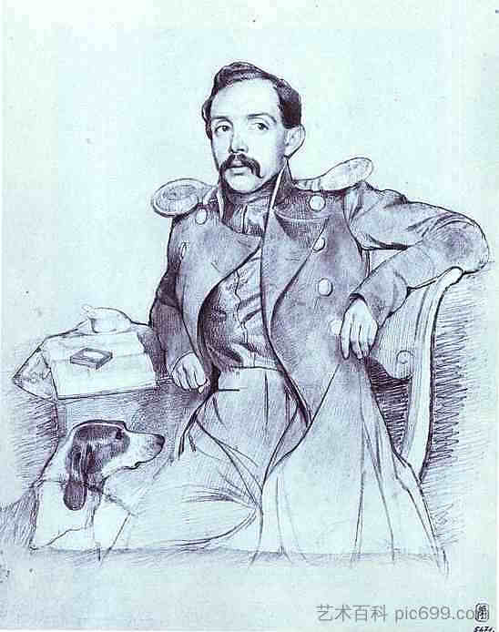 利沃夫中尉的肖像 Portrait of Lieutenant Lvov (1846)，帕威尔·费多托夫