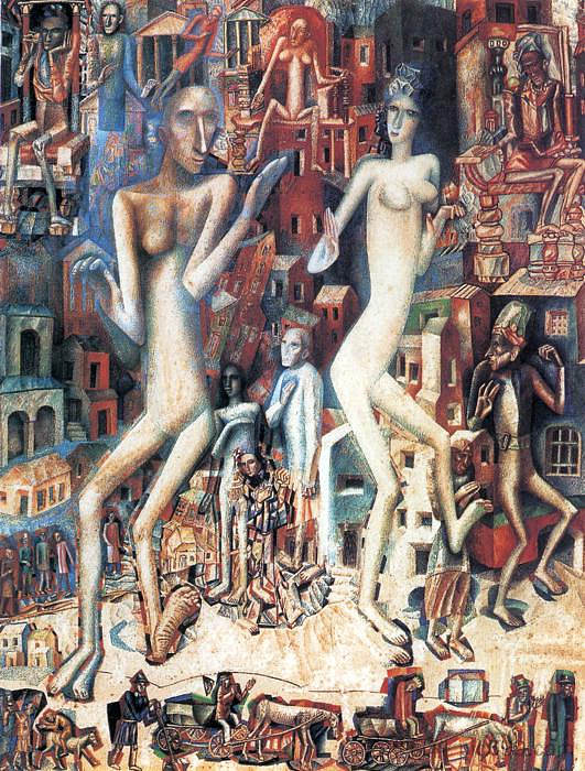 男人和女人(亚当和夏娃) Man and Woman (Adam and Eve) (1912 - 1913),帕维尔·菲洛诺夫