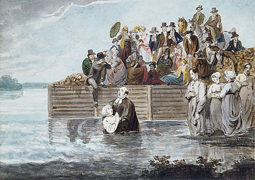 暴风雨中的费城再洗礼派沉浸 A Philadelphia Anabaptist Immersion during a Storm (c.1812; Philadelphia,United States  )，帕维尔斯文音