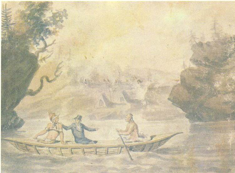 船上的美洲印第安人 American Indians in the boat (c.1812; Philadelphia,United States  )，帕维尔斯文音