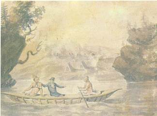 船上的美洲印第安人 American Indians in the boat (c.1812; Philadelphia,United States                     )，帕维尔斯文音