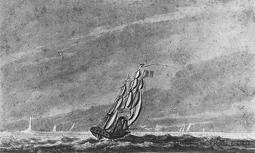 全帆从桑迪胡克入口进入纽约港 Full Sail off Sandy Hook Entrance to New York Harbor (c.1812; Philadelphia,United States ),帕维尔斯文音