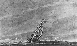全帆从桑迪胡克入口进入纽约港 Full Sail off Sandy Hook Entrance to New York Harbor (c.1812; Philadelphia,United States                     )，帕维尔斯文音