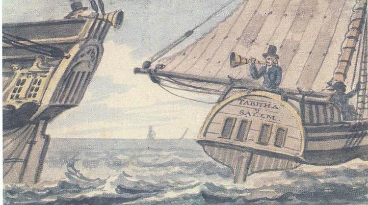 两艘船在海上相遇 Meeting of two ships in the sea (c.1812; Philadelphia,United States  )，帕维尔斯文音