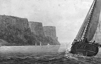 哈德逊河上的汽船之旅 Steamboat Travel on the Hudson River (c.1812; Philadelphia,United States                     )，帕维尔斯文音