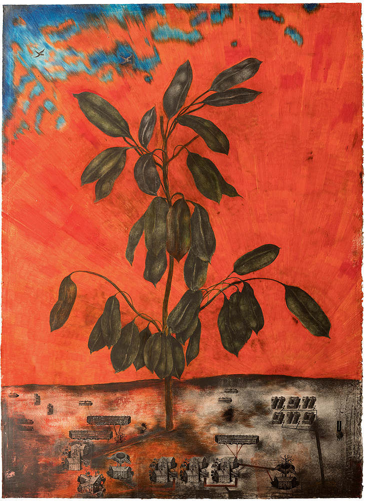 早晨,榕树,燕子(颜色插入自Abracadabra) Morning, ficus, swallows (colour insert from Abracadabra) (2018 - 2019),帕夫洛·马科夫