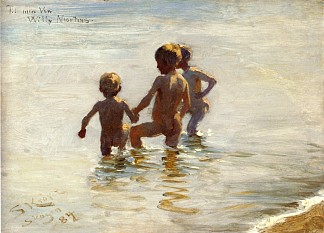 斯卡恩南海滩的夏日 A Summer’s Day at Skagen South Beach (1884)，佩德·塞韦林·克罗耳