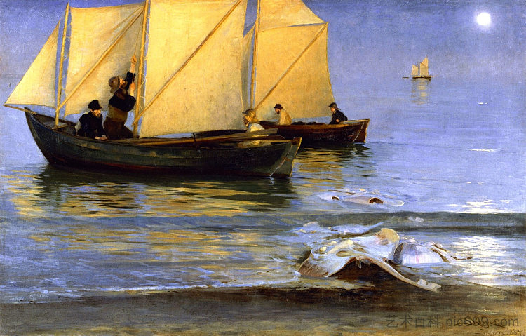 渔船 Fishing Boats (1884)，佩德·塞韦林·克罗耳