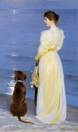 斯卡恩的夏夜 Summer Evening at Skagen (1892)，佩德·塞韦林·克罗耳