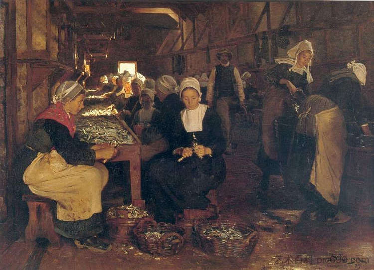 孔卡尔诺的妇女 Women of Concarneau (1879)，佩德·塞韦林·克罗耳