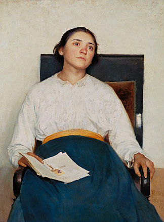 痛苦的记忆（桑蒂娜·内格里的肖像） Memory of a pain (Portrait of Santina Negri) (1889)，佩利扎达沃尔佩多