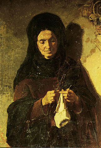 女士针织 Woman knitting，佩里克尔斯·潘塔齐斯