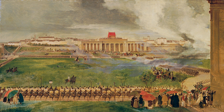 1826 年 4 月 13 日在外堡广场上的野外博览会 The field fair on the outer Burgplatz on April 13, 1826 (1826),彼得·芬迪