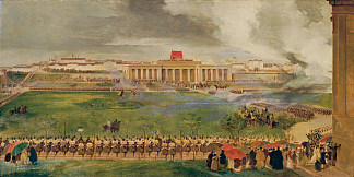 1826 年 4 月 13 日在外堡广场上的野外博览会 The field fair on the outer Burgplatz on April 13, 1826 (1826)，彼得·芬迪