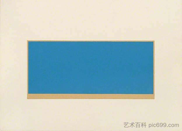 绘图（无题、蓝色/绿色） Drawing (Untitled, Blue/Green) (1971)，彼得约瑟夫