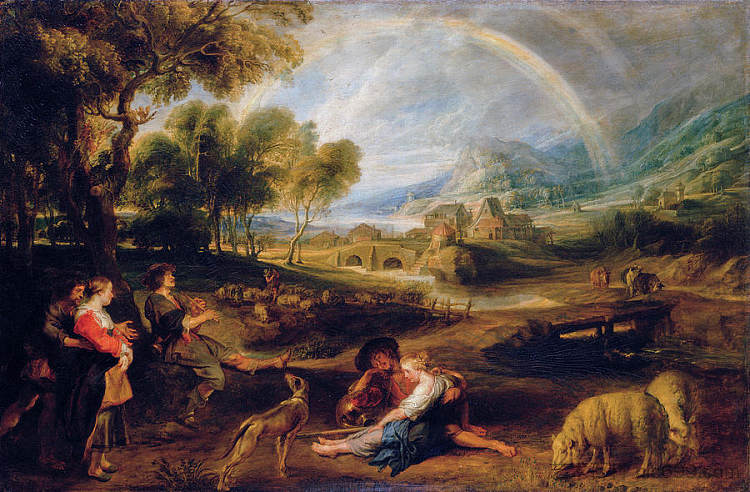 彩虹风景 Landscape with a Rainbow (1632 - 1635)，彼得·保罗·鲁本斯