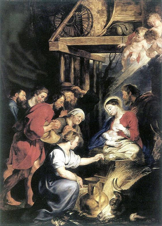 牧羊人的崇拜 Adoration of the Shepherds (c.1615)，彼得·保罗·鲁本斯