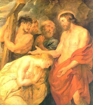 基督和抹大拉的马利亚 Christ and Mary Magdalene (1618)，彼得·保罗·鲁本斯
