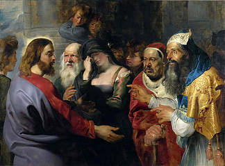 基督与 Christ and the Adulteress，彼得·保罗·鲁本斯