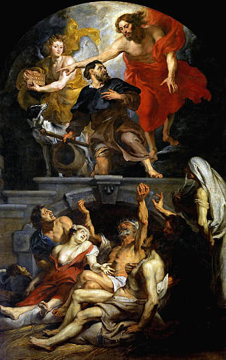 基督任命圣罗克为瘟疫受害者的守护神 Christ appointing Saint Roch as patron saint of plague victims，彼得·保罗·鲁本斯