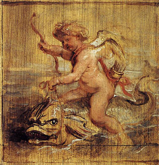 丘比特骑海豚 Cupid Riding a Dolphin (1636)，彼得·保罗·鲁本斯