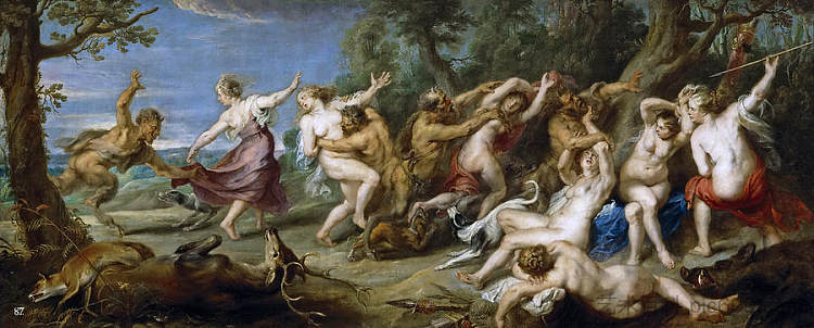 戴安娜和她的仙女们对动物群感到惊讶 Diana and her Nymphs Surprised by the Fauns (1638 - 1640)，彼得·保罗·鲁本斯