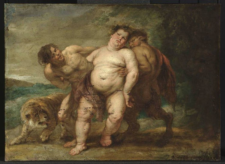 醉酒的巴克斯与法恩和色狼 Drunken Bacchus with Faun and Satyr,彼得·保罗·鲁本斯
