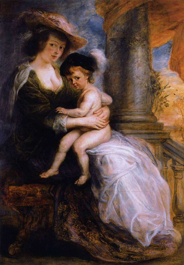 海伦娜·福尔门特和她的儿子弗朗西斯 Helena Fourment with her Son Francis (1635),彼得·保罗·鲁本斯