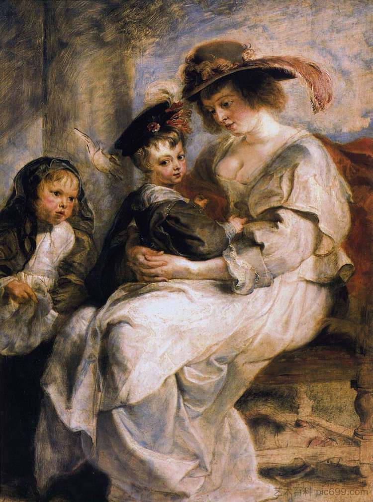 海伦·福尔门特和她的孩子们 Helene Fourment with her Children (1636 - 1637),彼得·保罗·鲁本斯