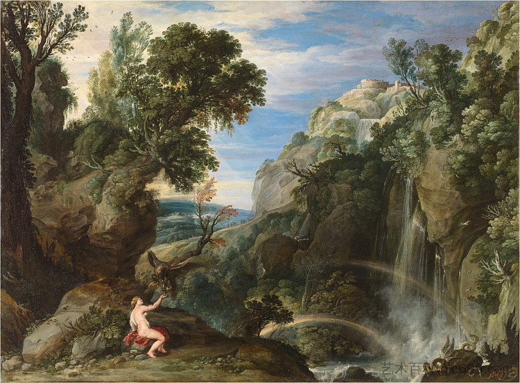 景观与心灵和木星 Landscape with Psyche and Jupiter (c.1610)，彼得·保罗·鲁本斯