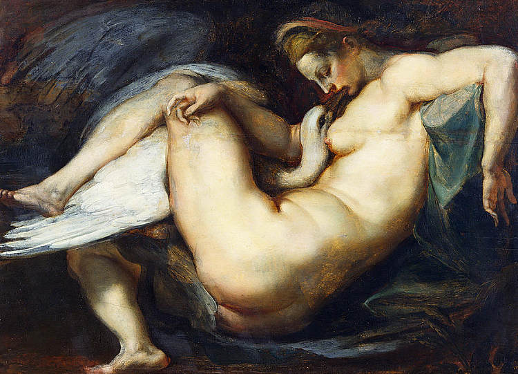 丽达与天鹅 Leda and the Swan (c.1598 - c.1600)，彼得·保罗·鲁本斯
