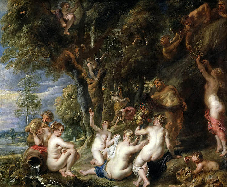 若虫和色狼 Nymphs and Satyrs (1637 - 1640)，彼得·保罗·鲁本斯